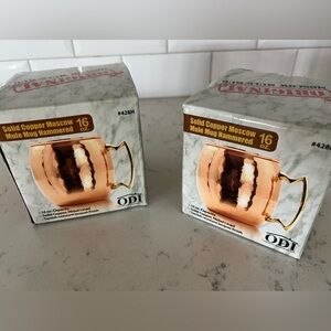 Set of 2 solid cooper hammered Moscow Mules mugs - The Original (16 oz)
